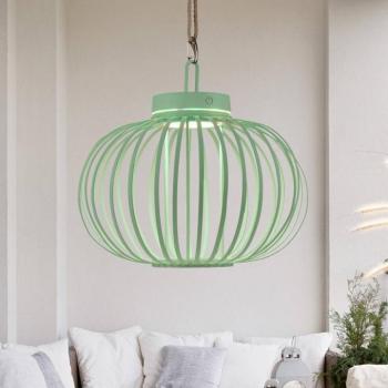 JUST LIGHT. Akuba LED-es, újratölthető asztali lámpa, zöld, 33 cm, bambusz kép