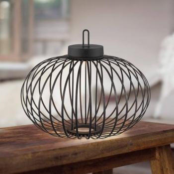 JUST LIGHT. Akuba újratölthető LED-es asztali lámpa fekete 37 cm bambusz kép