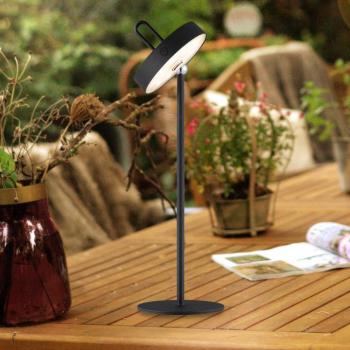 JUST LIGHT. Amag LED-es újratölthető asztali lámpa, fekete, vas, IP44 kép