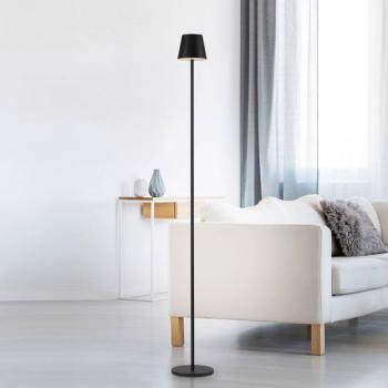 JUST LIGHT. Euria LED újratölthető állólámpa, fekete, vas, IP54 kép