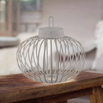 JUST LIGHT. LED-es újratölthető asztali lámpa Akuba szürke-bézs 33cm kép