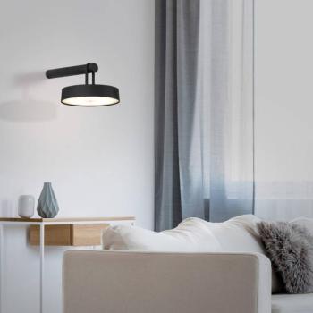 JUST LIGHT. LED-es újratölthető fali lámpa Arma, fekete műanyag IP44 kép