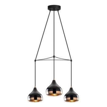  Kábelen függő csillár YILDO 3xE27/40W/230V fekete/rézszínű  kép