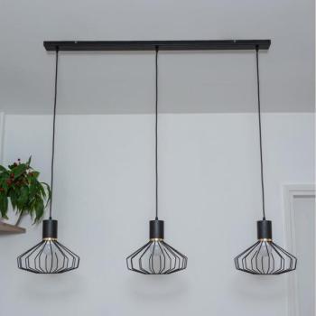  Kábeles csillár SOLANO 3xE27/15W/230V fekete/arany  kép