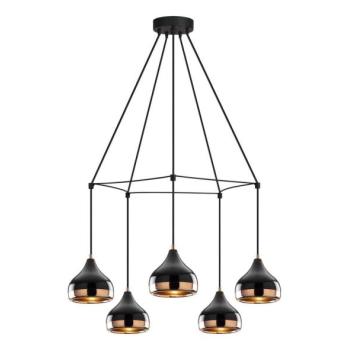  Kábellel függesztett YILDO függőlámpa 5xE27/40W/230V fekete/réz  kép