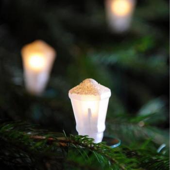 Karácsonyi lánc 7,7 m LANTERN 12xE10/230V fehér  kép