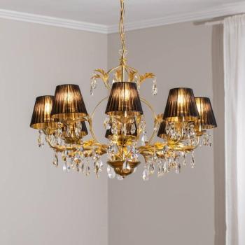 Karen csillár nyolcfényű arany/fekete kép