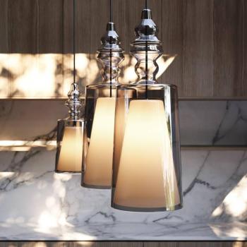 Karman függőlámpa Alibaglass Medium, bronz színű, Ø 18 cm kép