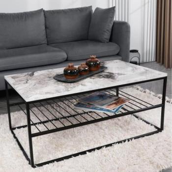  Kávésasztal ASUDE 43x95 cm fekete/fehér  kép