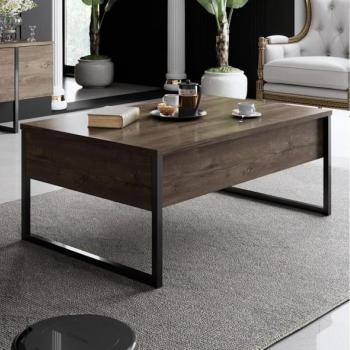  Kávésasztal LUXE 40x90 cm dió/fekete  kép