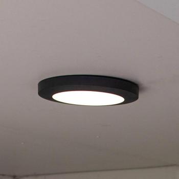 Kayah LED kültéri mennyezeti lámpa, IP54, Ø 30 cm, antracit kép