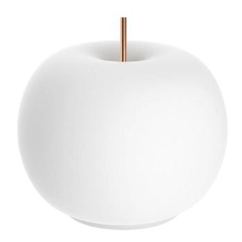 kdln LED asztali világítás Kushi, fehér/réz, Ø 17 cm, üveg kép
