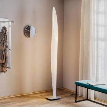 kdln Shakti álló világítás, ezüst, fehér szatén, magasság 200 cm kép