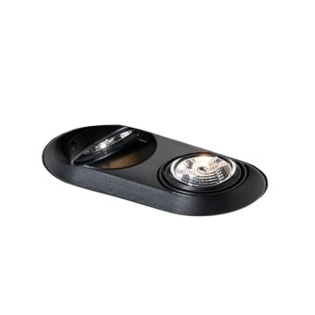 Kerek beépíthető spotlámpa fekete GU10 70 mm 2-fényes - Hubs kép