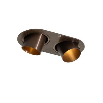 Kerek beépíthető spotlámpa sötét bronz GU10 35 mm dönthető 2 fényű - Installa kép