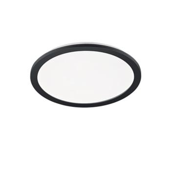 Kerek mennyezeti lámpa fekete 40 cm LED-del, 3 fokozatú fényerőszabályzóval IP44 - Lope kép