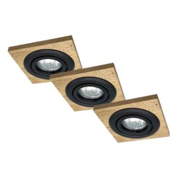  KÉSZLET 3x Beépíthető lámpa TOBBY 1xG9/20W/230V 11,5x11,5 cm tölgy/fekete  kép