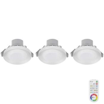  KÉSZLET 3x LED RGB Dimmelhető beépíthető lámpa ARGON LED/7,3W/230V + távirányító  kép