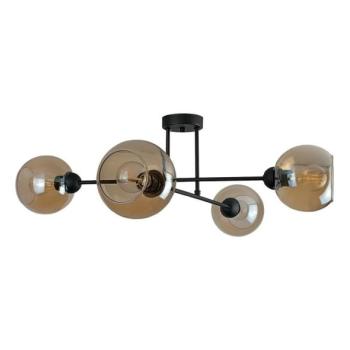 Keter Lighting Csillár rúdon VASCO 4xE27/60W/230V fekete/füstös bézs  kép
