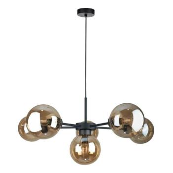 Keter Lighting Csillár zsinóron KALIOPE II 6xE14/50W/230V fekete/füstös bézs  kép