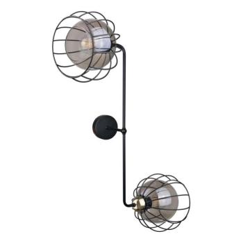 Keter Lighting Fali lámpa SOLO BLACK 2xE27/60W/230V fekete/arany  kép