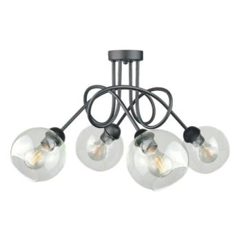 Keter Lighting Felületre szerelhető csillár  EVIE 4xE27/60W/230V antracit/átlátszó  kép