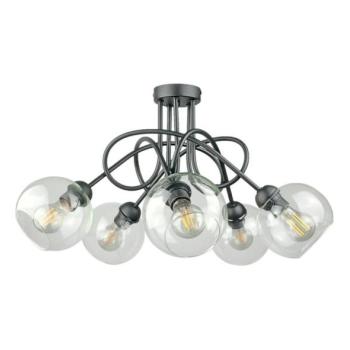 Keter Lighting Felületre szerelhető csillár  EVIE 5xE27/60W/230V antracit/átlátszó  kép