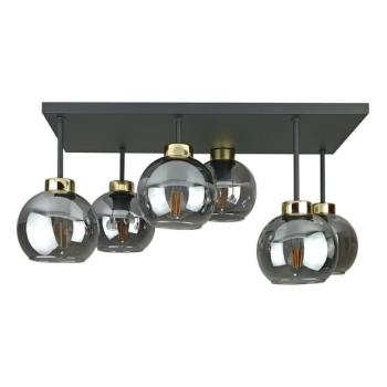 Keter Lighting Felületre szerelhető csillár  NESSA 6xE27/60W/230V fekete/arany/füstös fekete  kép