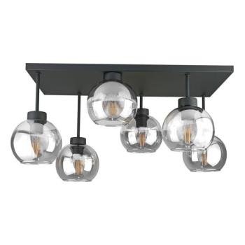Keter Lighting Felületre szerelhető csillár  NESSA 6xE27/60W/230V fekete/átlátszó  kép