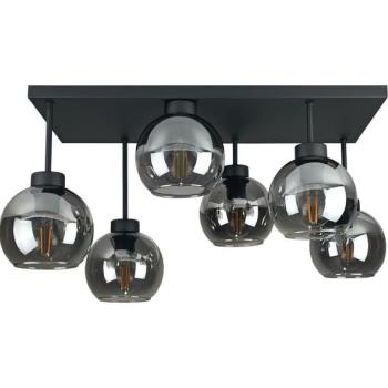 Keter Lighting Felületre szerelhető csillár  NESSA 6xE27/60W/230V fekete/füstös fekete  kép