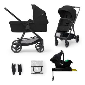Kinderkraft KINDERKRAFT NEWLY Classic 4v1 fekete babakocsi + MINK PRO autósülés  kép