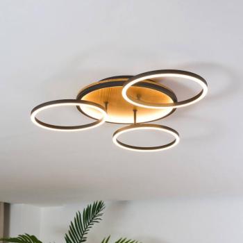 Kiru LED mennyezeti lámpa, fenyőfa, hossza 60,8 cm, 3-lámpás, fa kép