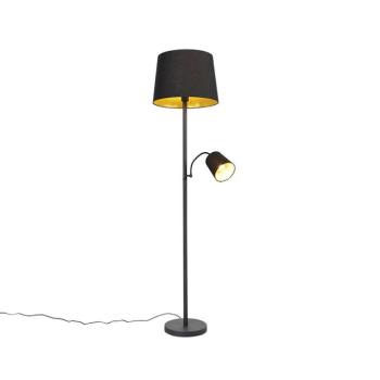 Klasszikus állólámpa fekete arannyal és olvasólámpával - Retro kép