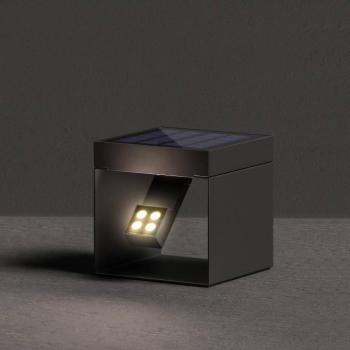 KLEWE LED napelemes kerti reflektor Alea antracit 15 x 15cm IP65 kép