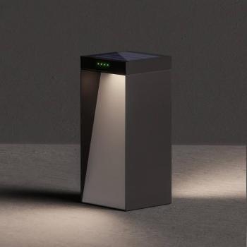 KLEWE LED napelemes lámpa MILIO FULL, antracit, 35 cm, alumínium, IP65 kép