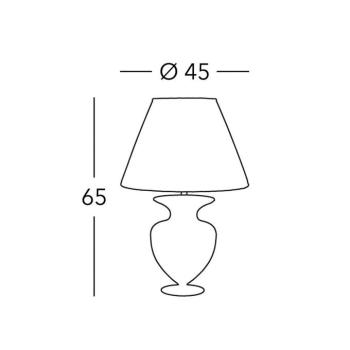 KOLARZ Anfora asztali lámpa, arany színű, magasság 65 cm, üveg/szövet kép