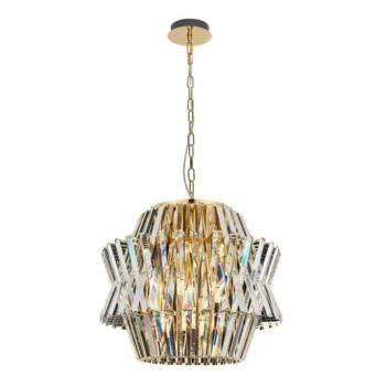  Kristály csillár láncon CROWN 12xE14/40W/230V arany  kép
