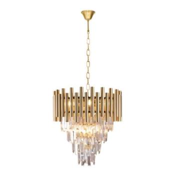  Kristálycsillár láncon MADISON 9xE14/40W/230V arany  kép