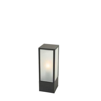 Kültéri állólámpa fekete bordázott üveggel 40 cm IP44 - Charlois kép