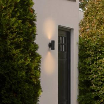 Kültéri fali lámpa Artilus, fekete, alumínium, IP54, fel/le kép