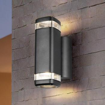 Kültéri fali lámpa Barcelos, fekete, magasság 21 cm, fel/le kép