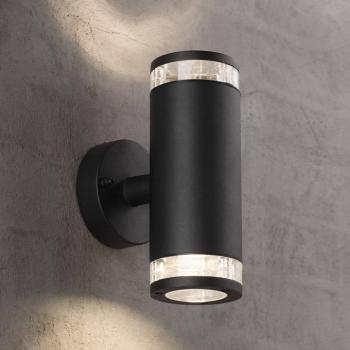 Kültéri fali lámpa Birk, 2 izzós, fekete kép