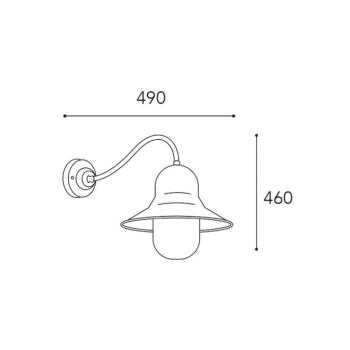 Kültéri fali lámpa Campanula 2093 sárgaréz antik mélység 49 cm IP44 kép