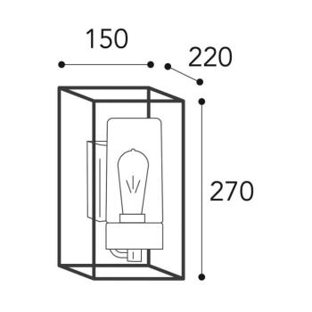 Kültéri fali lámpa Cubic³ 3364 antik nikkel/tiszta kép
