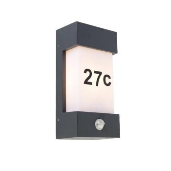 Kültéri fali lámpa sötétszürke IP44 mozgásérzékelővel - Tide kép