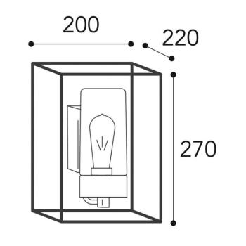Kültéri falilámpa Cubic³ 3363 antik s.réz/tiszta kép