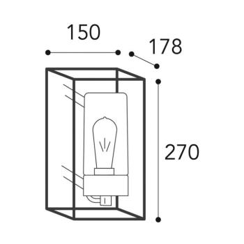 Kültéri falilámpa Cubic³ 3365 antik s.réz/tiszta kép