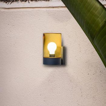 Kültéri falilámpa Kila, borostyán kép