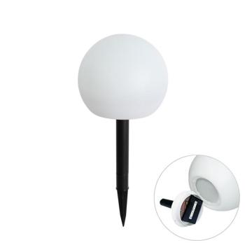 Kültéri lámpa fehér 20 cm LED-del IP44 napelemes RGBW - Ludger kép