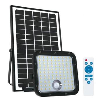  Kültéri napelemes LED reflektor érzékelővel, 30W, 6,4V, 4000K, IP65 + távirányít  kép